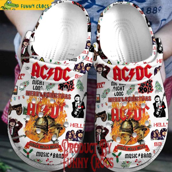 ACDC Band Merry Christmas Crocs