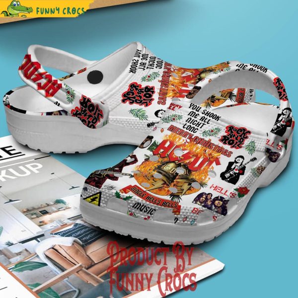 ACDC Band Merry Christmas Crocs