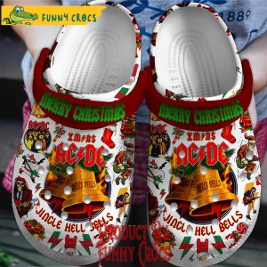 ACDC Jingle Hells Bells Merry Christmas Crocs Shoes