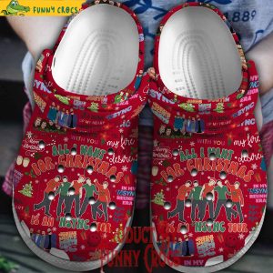 All I Want For Christmas Nsync Red Crocs 1