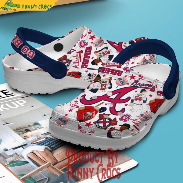 Atlanta Braves White Crocs Shoes