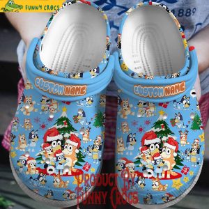 Custom Name Family Bluey Christmas Tree Crocs Shoes 1