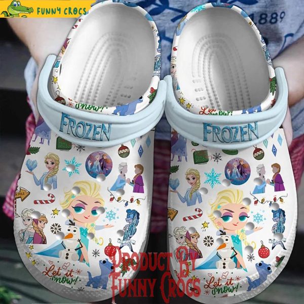 Frozen Let It Snow Merry Christmas Crocs