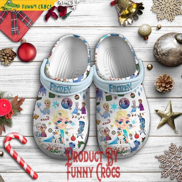 Frozen Let It Snow Merry Christmas Crocs