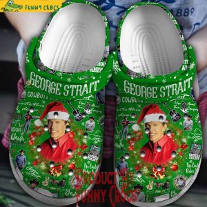 George Strait Merry Christmas Green Crocs 2