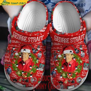 George Strait Merry Christmas Red Crocs 2