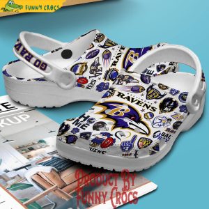 Go Ravens Baltimore Ravens White Crocs 2