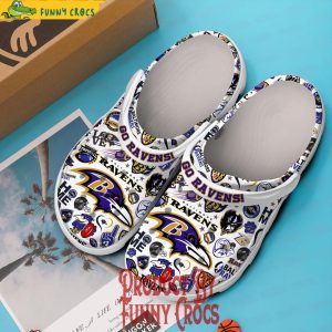 Go Ravens Baltimore Ravens White Crocs 3