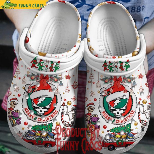 Grateful Dead Merry Christmas Crocs Shoes Crocband