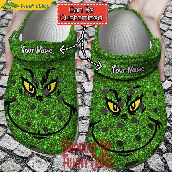 Grinch Christmas Green Light Crocs Classic Clog Shoes