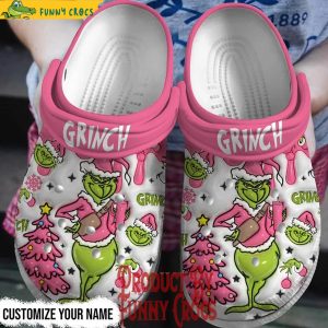 Grinch Pink Merry Christmas Crocs 1