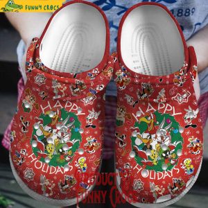 Happy Holiday Christmas Bugs Bunny Crocs 1