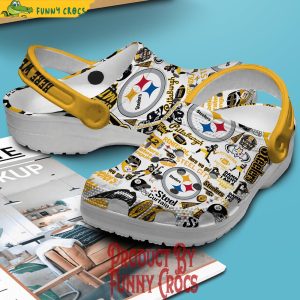 Here We Go Pittsburgh Steelers White Crocs 2