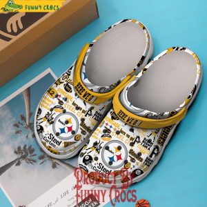 Here We Go Pittsburgh Steelers White Crocs 3