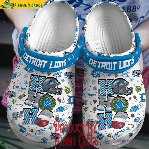 Merry Christmas Detroit Lion Hohoho Crocs