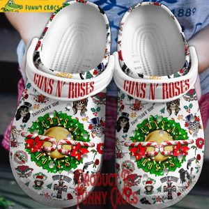 Merry Christmas Gun N Roses White Crocs Shoes