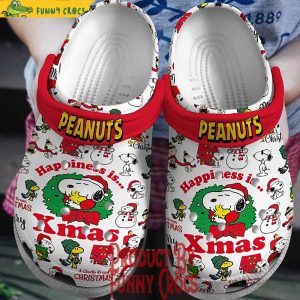 Merry Christmas Happiness Is Peanuts Snoopy Crocs Shoes 1