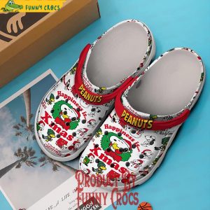 Merry Christmas Happiness Is Peanuts Snoopy Crocs Shoes 2