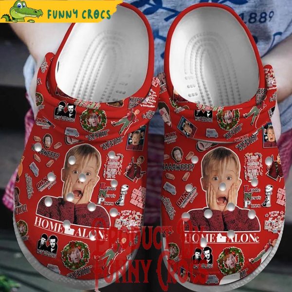 Merry Christmas Home Alone Red Crocs