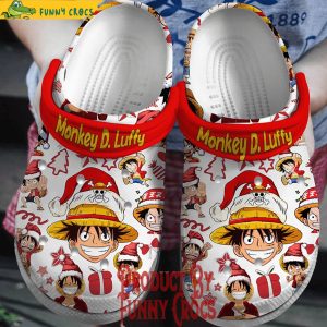 Merry Christmas One Piece Monkey DLuffy Crocs Shoes 1