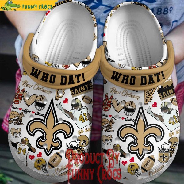 New Orleans Saints Who Dat Crocs Slippers