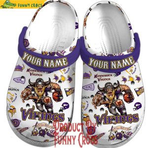 Perosnalized Minnesota Vikings White Crocs For Fans