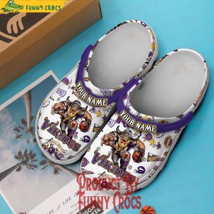 Perosnalized Minnesota Vikings White Crocs For Fans 3