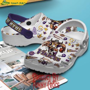 Perosnalized Minnesota Vikings White Crocs For Fans 4