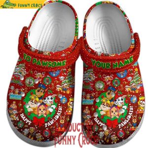 Personalized Happy Pawlidays Christmas Crocs 1