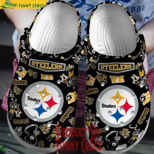 Pittsburgh Steelers Pattern Black Crocs 1