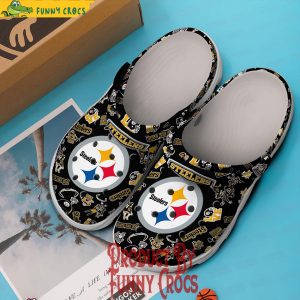 Pittsburgh Steelers Pattern Black Crocs 3