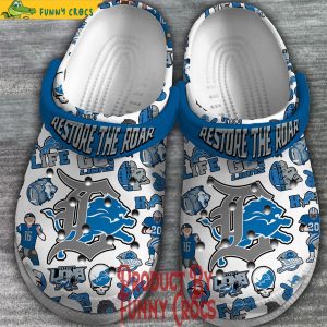 Restore The Road Detroit Lions White Crocs