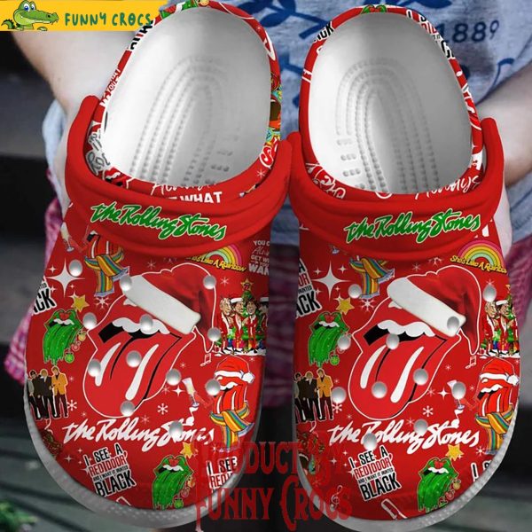 The Rolling Stones Paint it Black Christmas Red Crocs