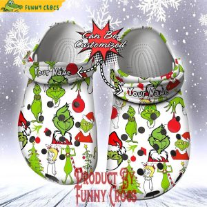 Custom Name Grinch Pattern Crocs Gifts