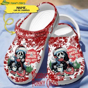 Custom Scream Ghostface Calling Santa Where You At Crocs Shoes