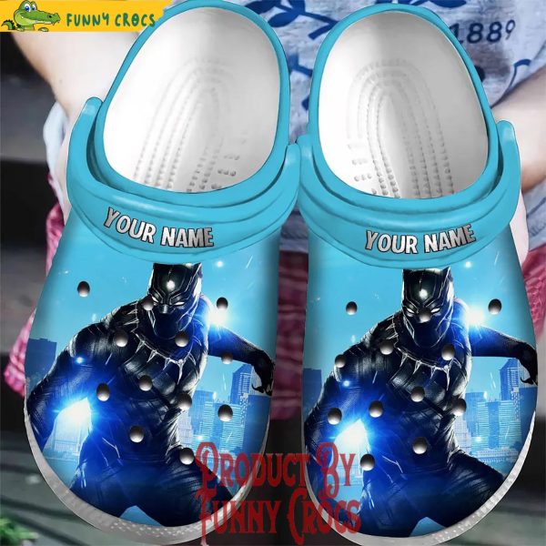 Customized Black Panther Blue City Crocs