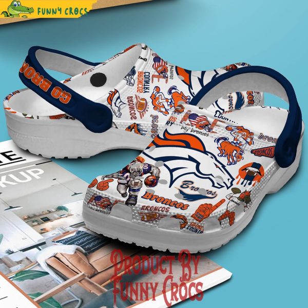 Denver Broncos White Crocs Shoes