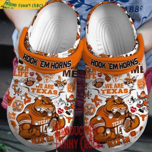 Hook 'Em Horns We Are Texas Crocs Shoes