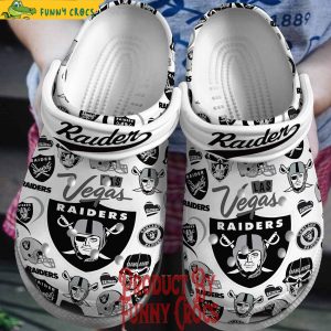 Las Vegas Raiders Logo White Crocs Slippers 1