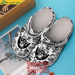 Las Vegas Raiders Logo White Crocs Slippers 2