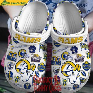 Los Angeles Rams Logo Pattern Crocs Shoes