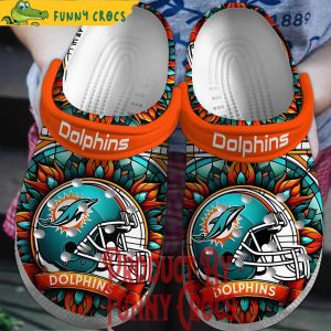 Miami Dolphins Helmet Pattern Jade Stone Crocs Shoes 1