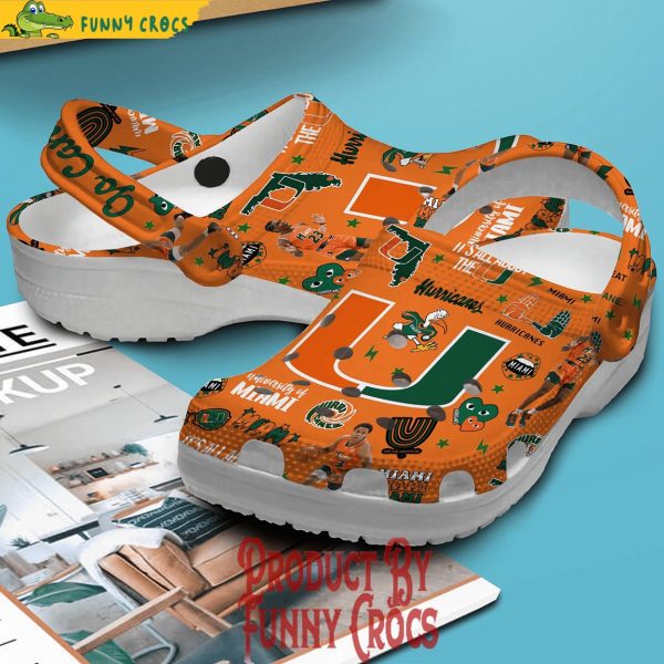 Miami Hurricanes Basketball Orange Crocs Clog