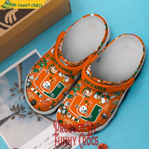 Miami Hurricanes Go Canes Football Crocs Shoes