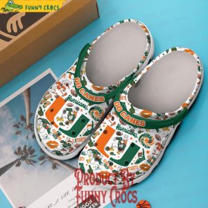 Miami Hurricanes Go Canes Go Football White Crocs Slippers 2