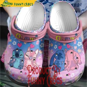 Ohana Stitch Love Angel Valentines Day Crocs Shoes