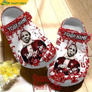 Personalized Michael Myers Ho Ho Ho Christmas Crocs 1