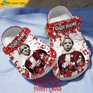 Personalized Michael Myers Ho Ho Ho Christmas Crocs 2