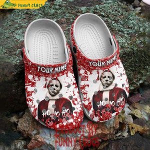 Personalized Michael Myers Ho Ho Ho Christmas Crocs 3