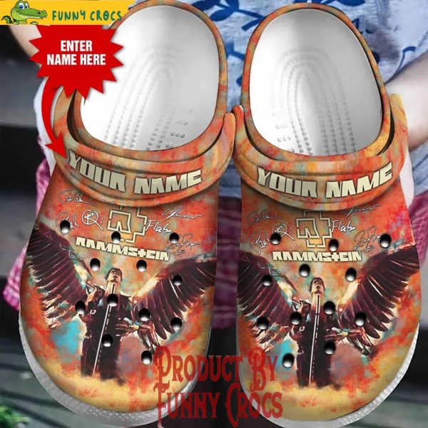 Personalized Rammstein Angel Wing Black Crocs